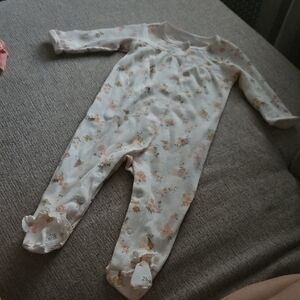 Carter's Cream and Pink Footie One Piece